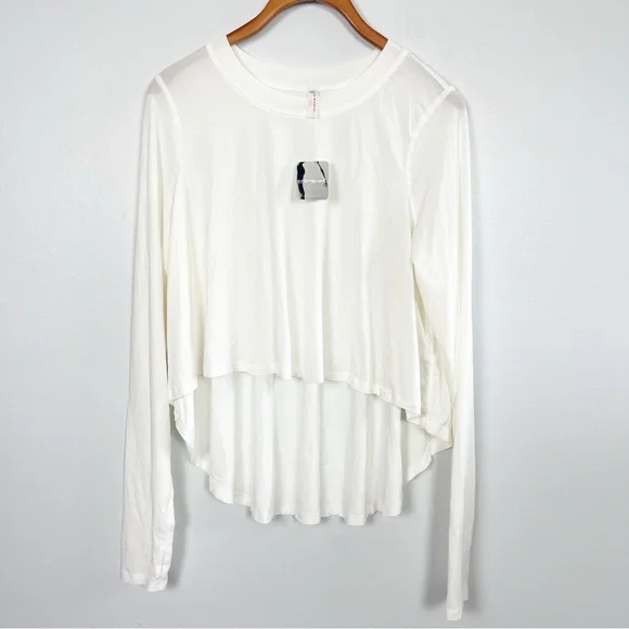 Free People Movement Long Sleeve Layered Top – Off White | Size L - Picture 2 of 7